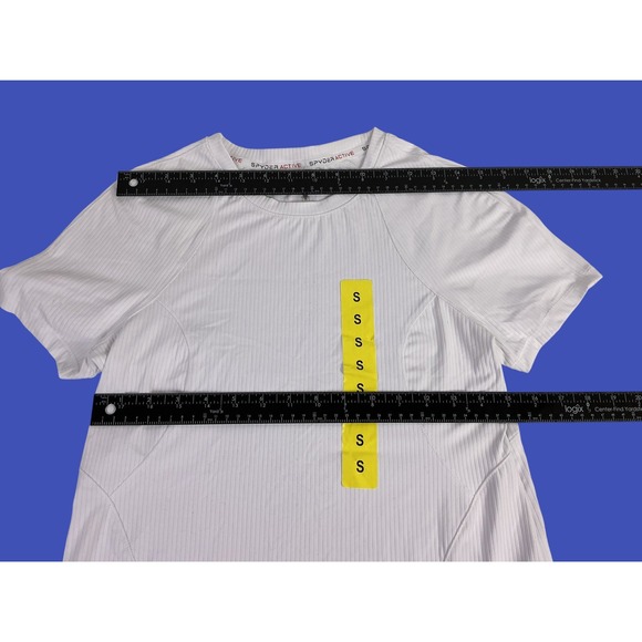 Spyder Active Womens White Ribbed‎ Athletic Short Sleeve Shirt Size S/P - Picture 6 of 8